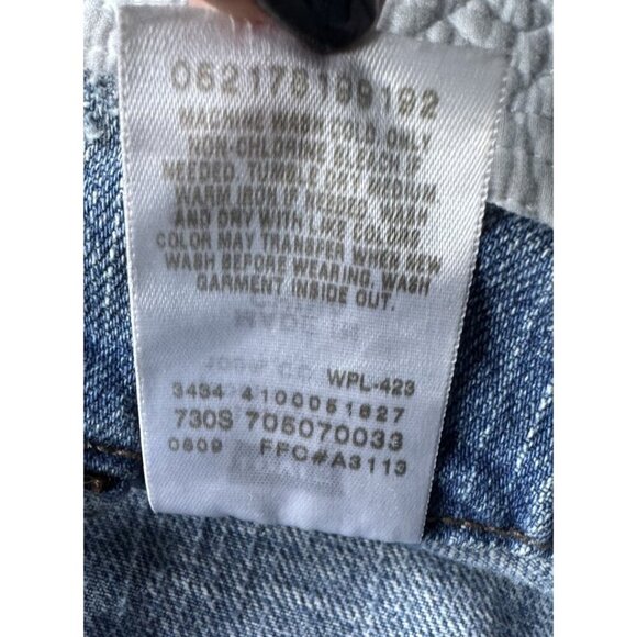 VTG 90s Levis Men's Sz L Standard Trucker Denim Jeans Jacket Distressed 70507 - Picture 6 of 10